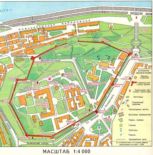 Карта схема нижегородского кремля